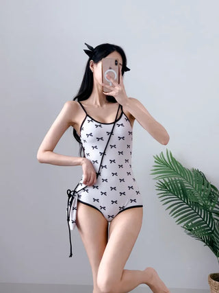 Ribbon Monokini Bag Set Swimsuit