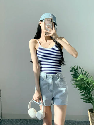 Striped back ribbon monokini swimsuit resort look vacation look staycation festival look swimsuit