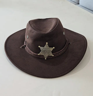 Cowboy Safari Hat Western Wide Brim Suede Touch Strap Hat
