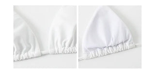 White Purple Bikini 4pcs piece bikini with ribbon bikini shirring cover-up included long-sleeved skirt swimsuit