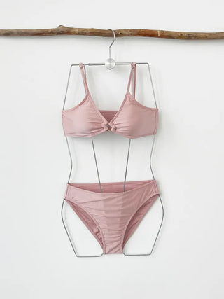 Pink Frill Piece Bikini Cardigan Skirt Included 4 Piece Body Covering Belly Covering Swimsuit