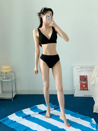 Unique Blue Butterfly Bikini piece Swimsuit with Wrap Skirt and Cover-up Top