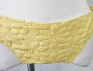 color purple yellow bikini flower flutter strap skirt included belly cover swimsuit