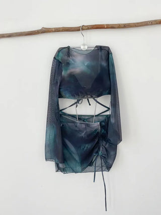 Gradient piece strap bikini resort look vacation look staycation string swimsuit