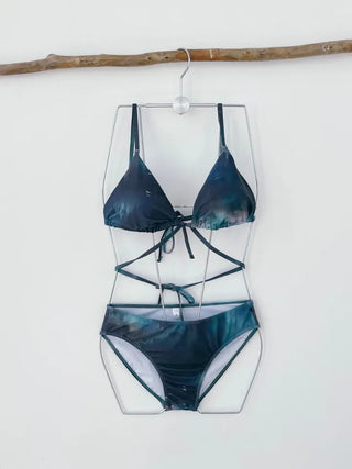 Gradient piece strap bikini resort look vacation look staycation string swimsuit