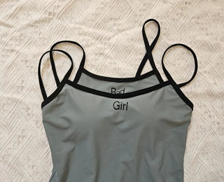 Bad Girl Swimsuit String Color Block Monokini Green Vacation Vacation Festival Look Square Neck Overseas Travel