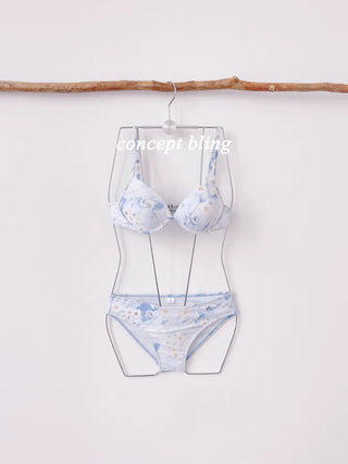 piece swimsuit sky blue wire 4pcs string belly cover body cover sky blue sky flower hook wire bikini swimsuit