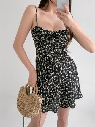 Black mini one-piece sleeveless nasi strap resort vacation look honeymoon beach trip vacation one-piece