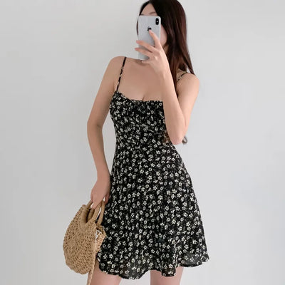 Black mini one-piece sleeveless nasi strap resort vacation look honeymoon beach trip vacation one-piece