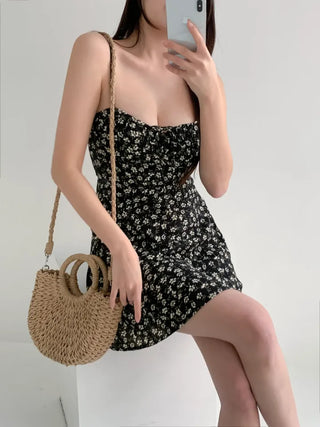 Black mini one-piece sleeveless nasi strap resort vacation look honeymoon beach trip vacation one-piece