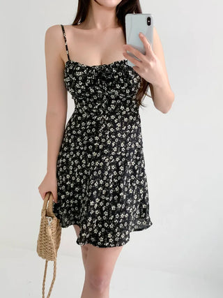 Black mini one-piece sleeveless nasi strap resort vacation look honeymoon beach trip vacation one-piece
