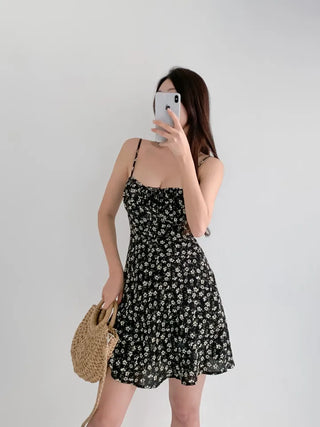 Black mini one-piece sleeveless nasi strap resort vacation look honeymoon beach trip vacation one-piece