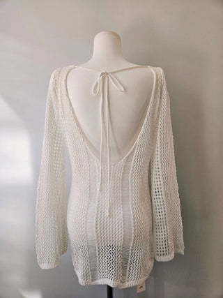 Mesh bikini cover-up delicate swimsuit bikini long sleeve top resort look vacation