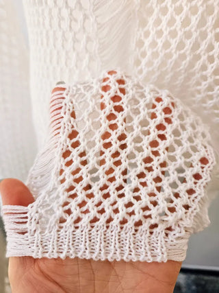 Mesh bikini cover-up delicate swimsuit bikini long sleeve top resort look vacation