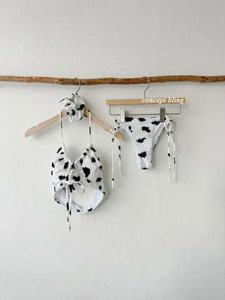 Cow Strap Bikini Thong Halter Neck Sexy Swimsuit