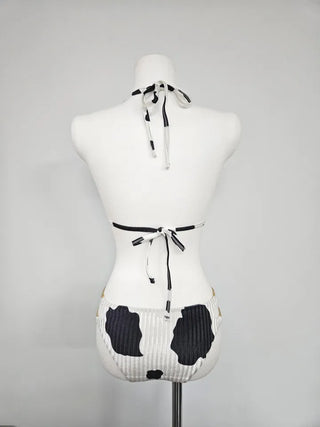 Cow Underboob Chain Bikini Sexy Strappy Halter Neck Swimsuit