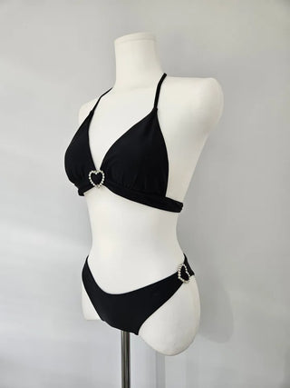 Heart Cubic Piece Bikini / Cardigan Included Swimsuit Cover-Up Vacation Piece