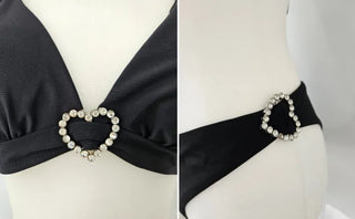 Heart Cubic Piece Bikini / Cardigan Included Swimsuit Cover-Up Vacation Piece