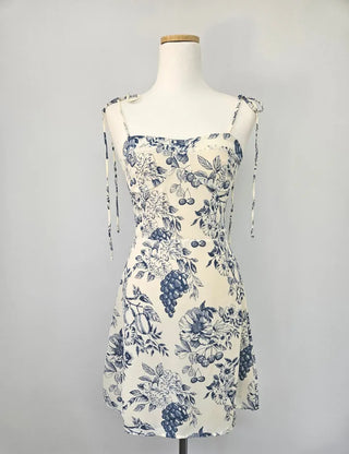 sleeveless fruit flower mini summer dress