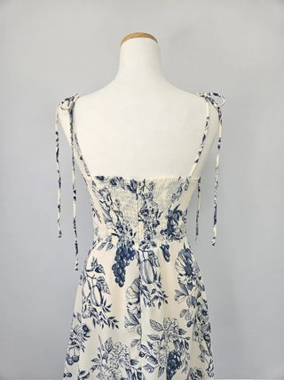 sleeveless fruit flower mini summer dress