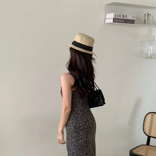 sleeveless dress floral print vacation look