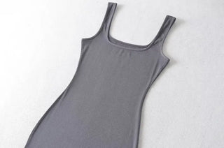 Golji mermaid square neck cotton spandex nasi sleeveless one-piece dress