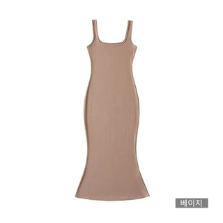 Golji mermaid square neck cotton spandex nasi sleeveless one-piece dress