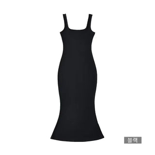 Golji mermaid square neck cotton spandex nasi sleeveless one-piece dress