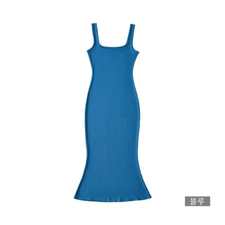 Golji mermaid square neck cotton spandex nasi sleeveless one-piece dress