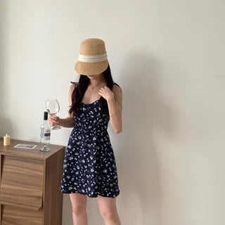 Banding Sleeveless Strapless Resort Look Vacation Look Date Look Summer Floral Mini One Piece