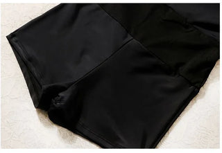 butterfly ribbon black one-piece swimsuit