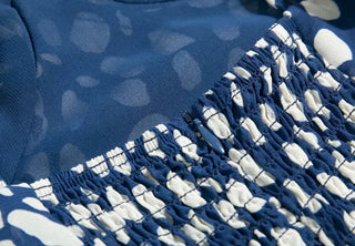 Slim Ribbon Strap Nashi Sleeveless Blue Polka Dot Long Team Chiffon One Piece