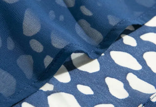 Slim Ribbon Strap Nashi Sleeveless Blue Polka Dot Long Team Chiffon One Piece