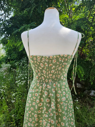 tube top string ribbon beach slim green lime green one-piece dress