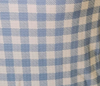 ☁️Blue gingham check loose fit one-piece swimsuit with see-through lace cardigan cover-up and built-in panties.