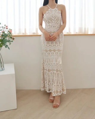 Halter Neck Backless Pretty Maxi Long One Piece