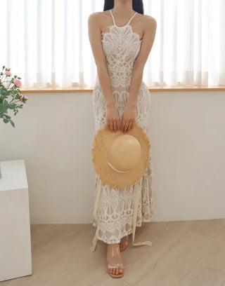 Halter Neck Backless Pretty Maxi Long One Piece