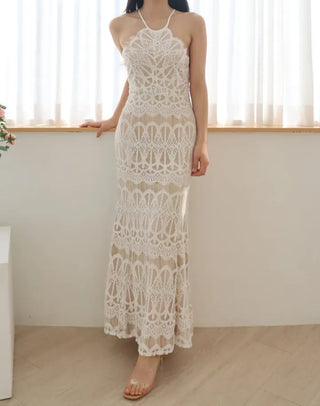 Halter Neck Backless Pretty Maxi Long One Piece