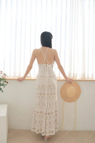 Halter Neck Backless Pretty Maxi Long One Piece