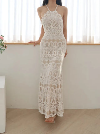 Halter Neck Backless Pretty Maxi Long One Piece