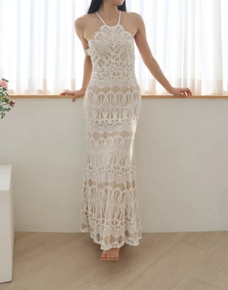 Halter Neck Backless Pretty Maxi Long One Piece