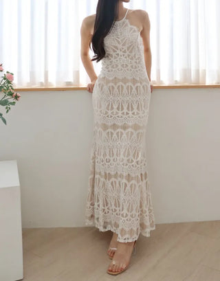 Halter Neck Backless Pretty Maxi Long One Piece