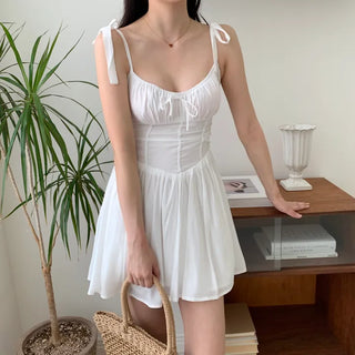 sea ultra mini ribbon slim sleeveless white white one-piece