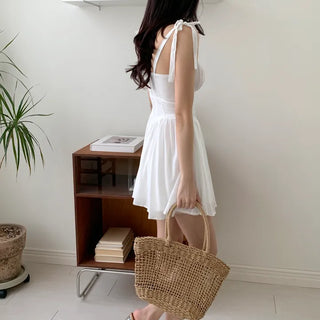 sea ultra mini ribbon slim sleeveless white white one-piece