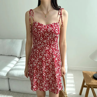 sleeveless nasi sleeveless mini floral banding one-piece