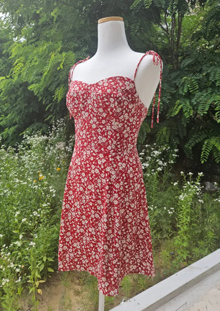 sleeveless nasi sleeveless mini floral banding one-piece