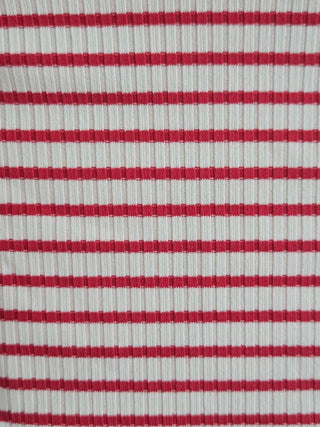 Red Stripe Ribbon Tube Top Crop Bikini Swimsuit Set