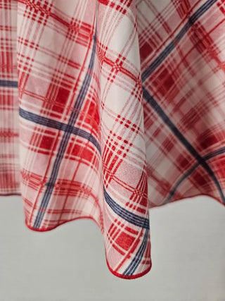 Red check shirring halter neck belly cover piece cardigan included body-covering pants swimsuit set