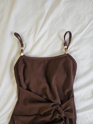 Brown Golji piece one-piece swimsuit team resort look cardigan included body-covering swimsuit set