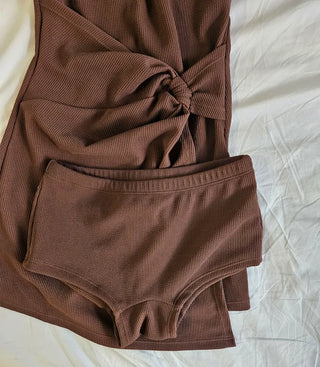 Brown Golji piece one-piece swimsuit team resort look cardigan included body-covering swimsuit set